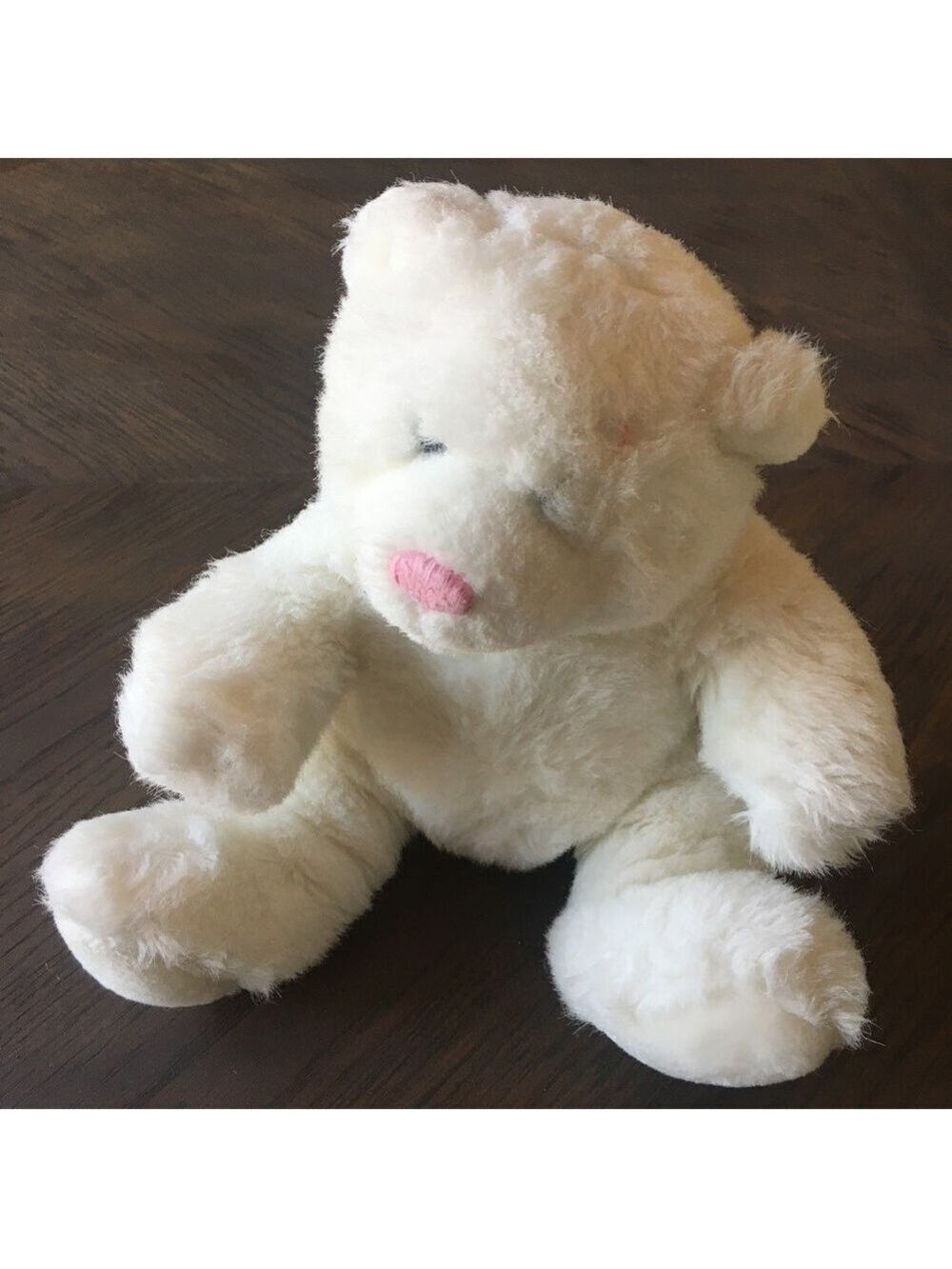 Build-a-Bear Workshop white teddy bear with pink nose
